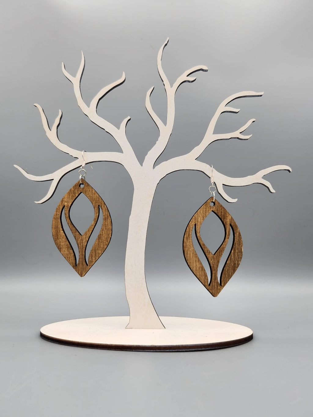 Holz-Ohrringe Blatt - Naturholz