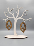 Holz-Ohrringe Blatt - Naturholz