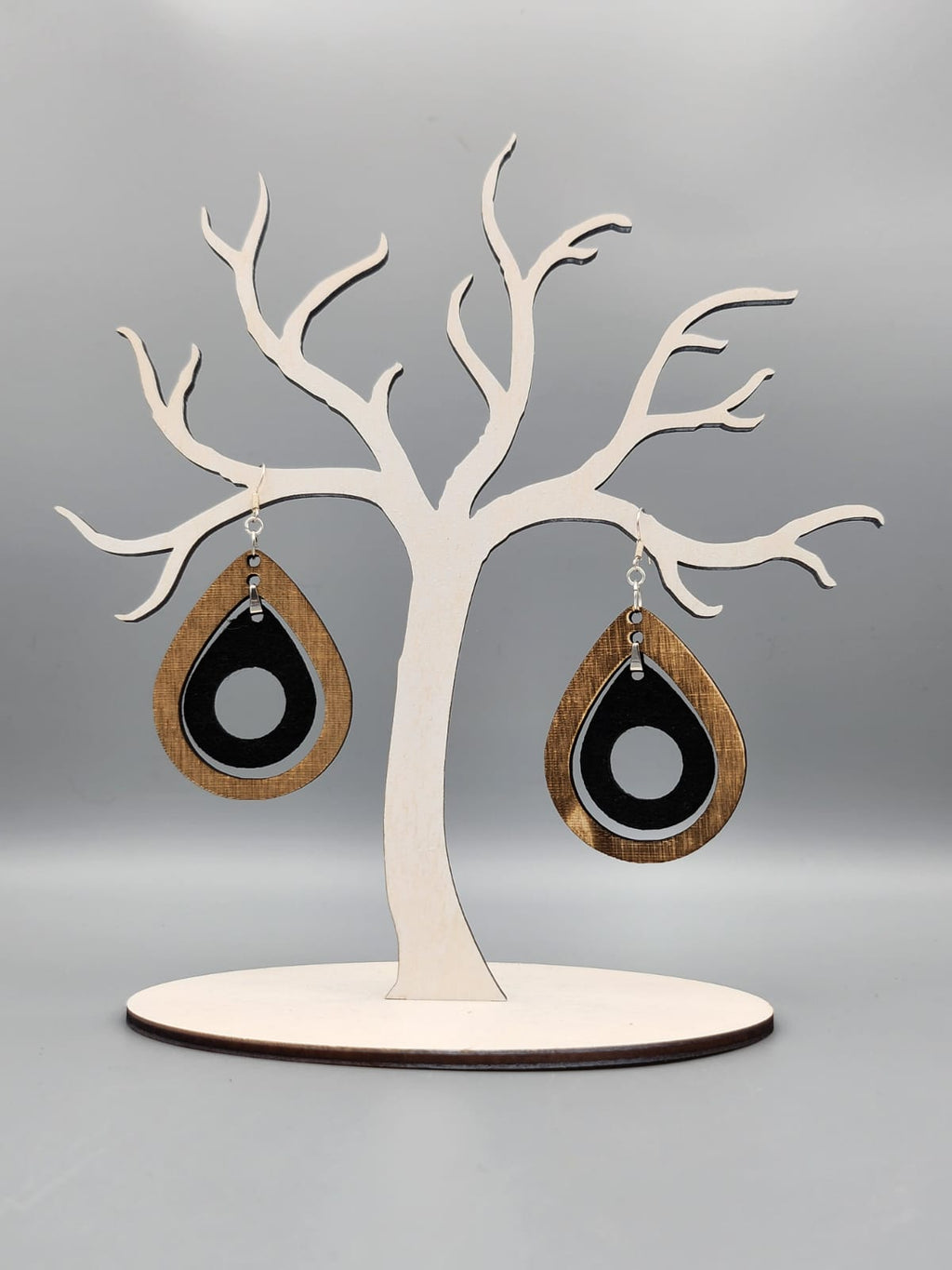 Holz-Ohrringe Tropfen