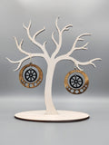 Holzohrringe mit Rad-Design