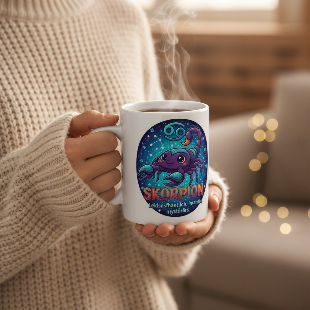 Lifestyle zdjęcie z kubkiem Skorpion